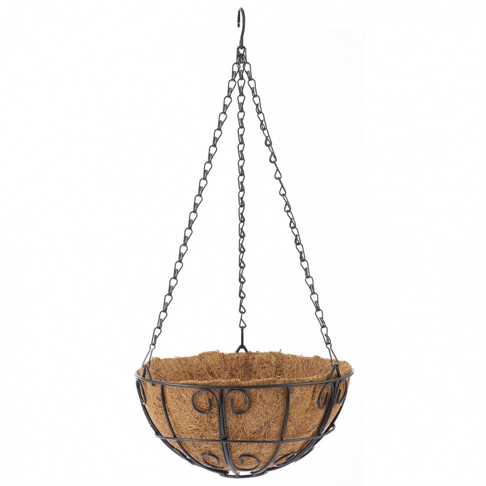 Cashpot suspendat cu decor, cu coS de nuca de cocos, diametru de 25 cm // PALISAD