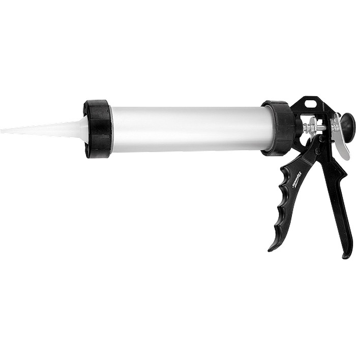Pistol pentru silicon 750 ml, "inchis", corp cilindric din aluminiu, tija rotunda 8 mm// Sparta