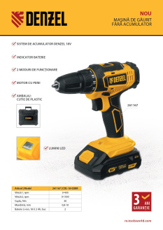 O noutate Denzel. Șurubelnițe fără fir 261167.