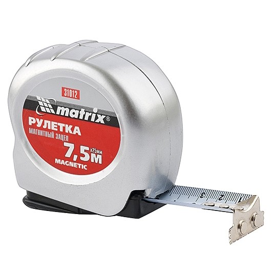 Ruleta Magnetic, 7,5 m х 25 mm, prindere cu magnet// MTX