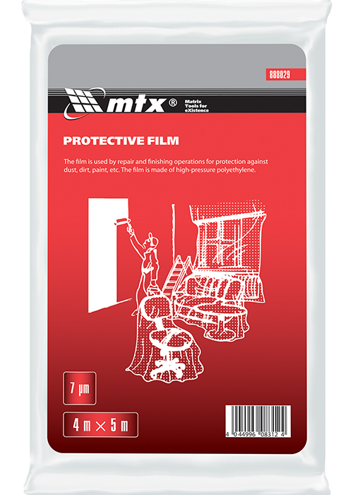 Folie pentru protectie, 4 х 5 m, 7 microni, din polietilena// MTX