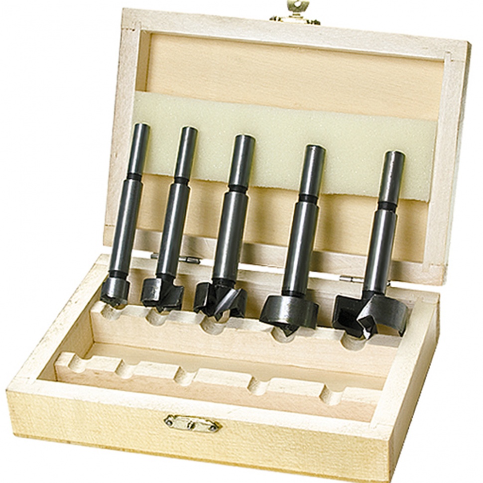 Set de burghie de Sofer Forspner, 10-15-20-25-35 mm, 5 buc, In lemn. Box, Cylin. Chillestovik // SPARTA